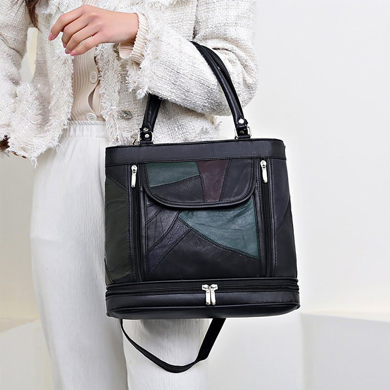 Paula Patchwork Genuine Leather Bag