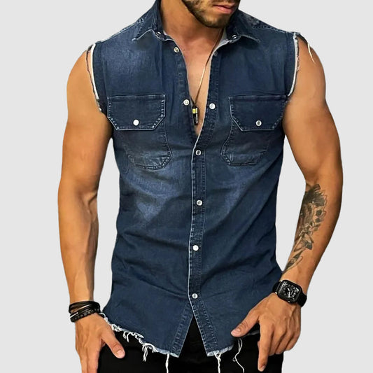 Rebel Sleeveless Denim Shirt