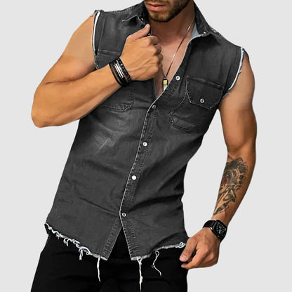 Rebel Sleeveless Denim Shirt