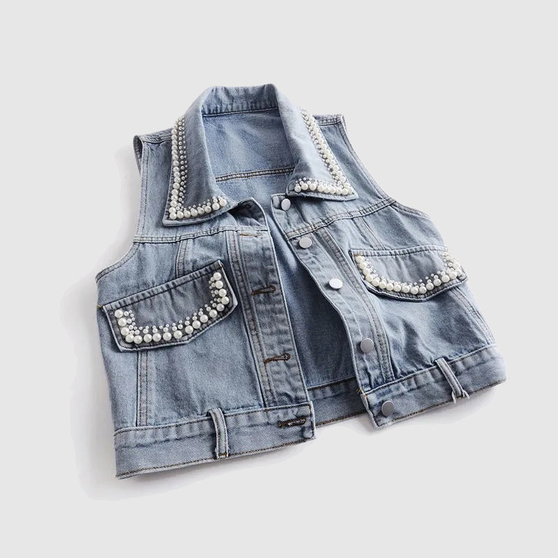 Sophie Maly Pearl Denim Vest