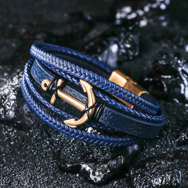 Voyager Anchor Leather Bracelet