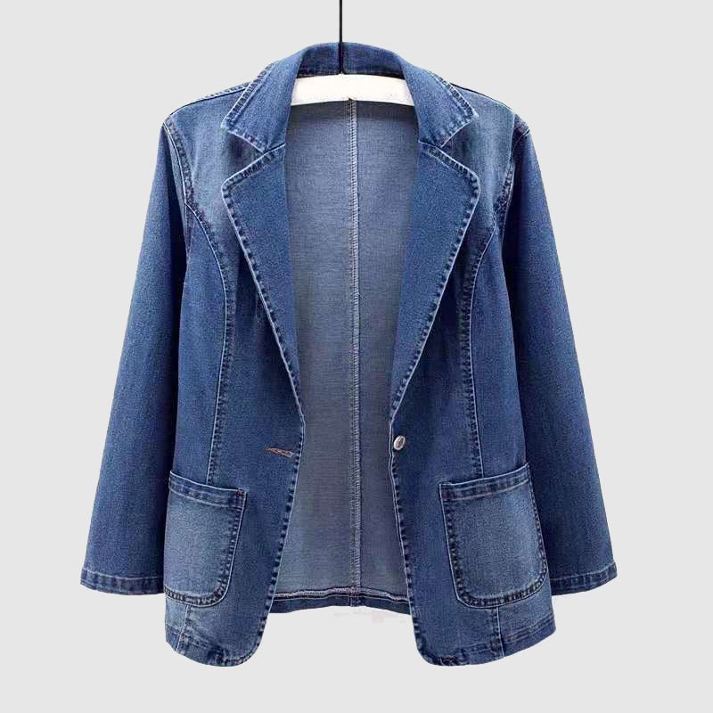 Adeline Azure Elegance Denim Jacket - Infinityloyal
