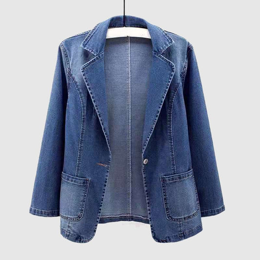 Adeline Azure Elegance Denim Jacket - Infinityloyal