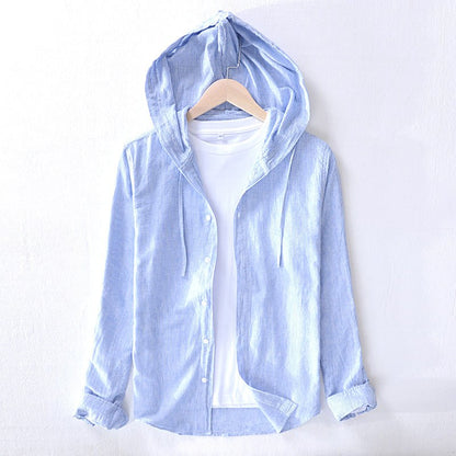 Beach Promenade Breezy Linen Hoodie - Infinityloyal