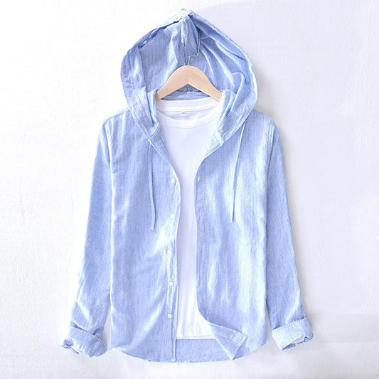 Beach Promenade Breezy Linen Hoodie - Infinityloyal