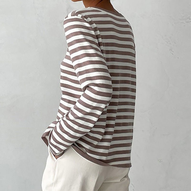 Bella Chic Striped Long - Sleeve Shirt - Infinityloyal