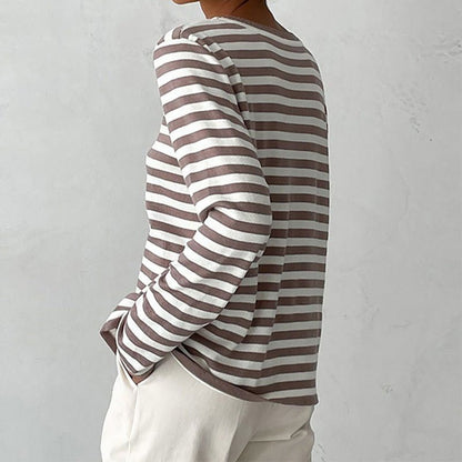 Bella Chic Striped Long - Sleeve Shirt - Infinityloyal