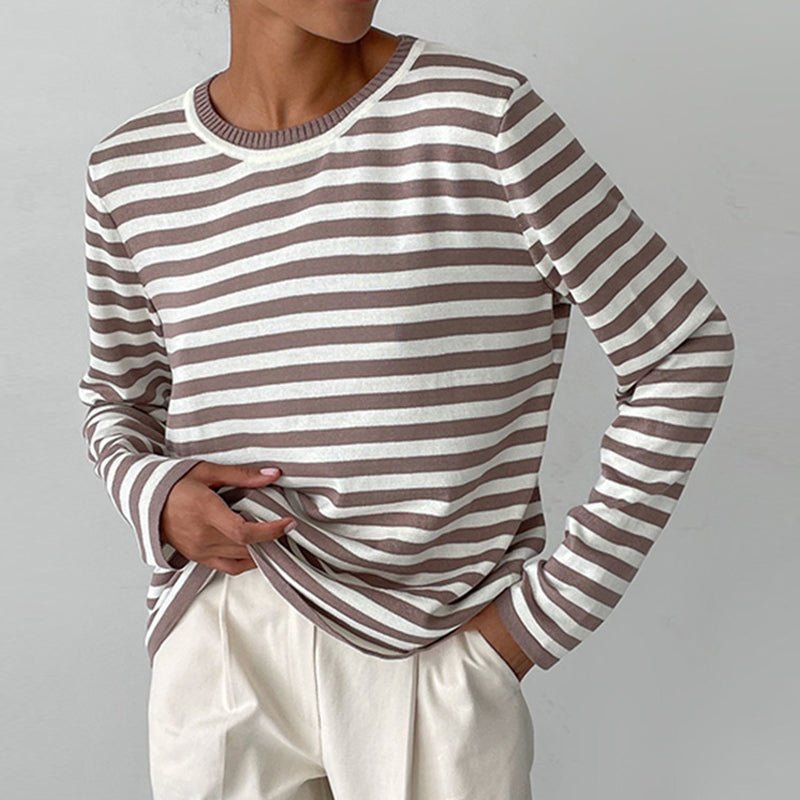 Bella Chic Striped Long - Sleeve Shirt - Infinityloyal
