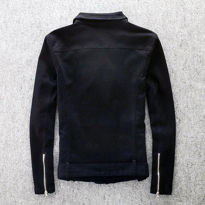 Black Shadow Slim Fit Denim Jacket - Infinityloyal