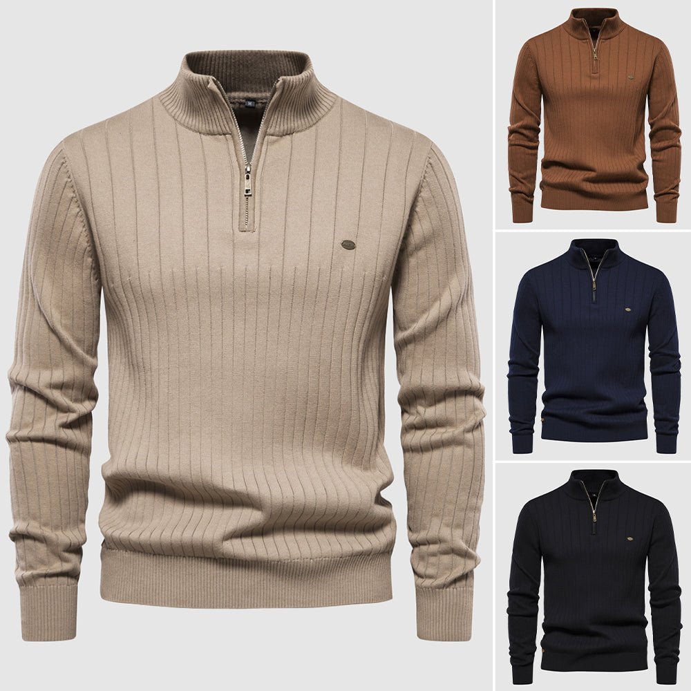 Bristol Cotton Zipper Sweater - Infinityloyal