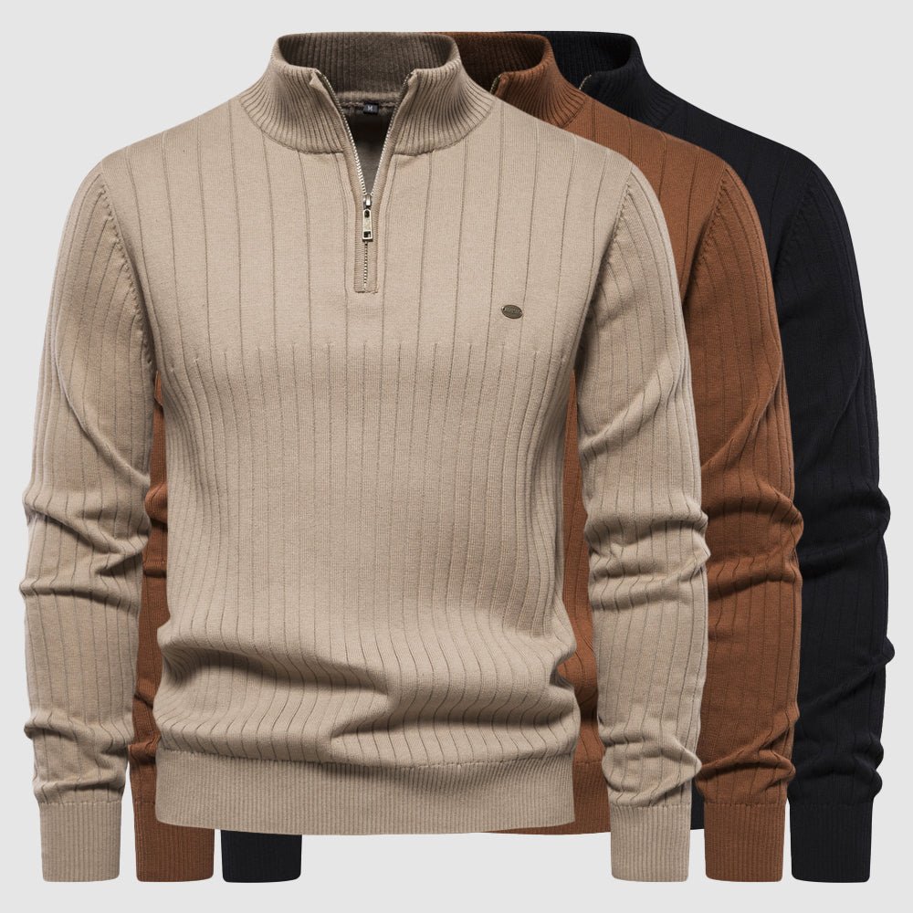 Bristol Cotton Zipper Sweater - Infinityloyal
