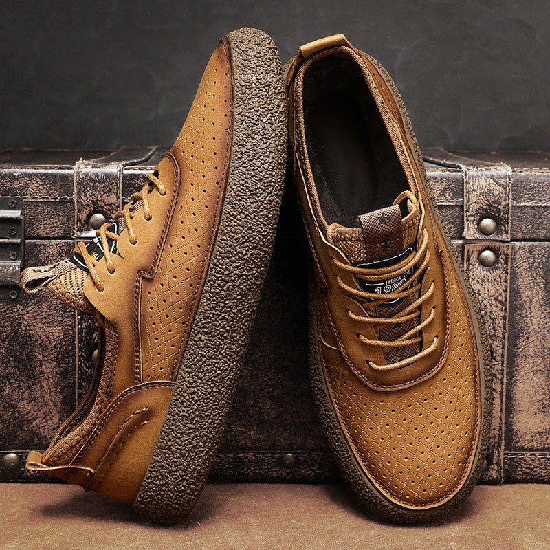 Elevate Thick Sole Leather Sneakers - Infinityloyal