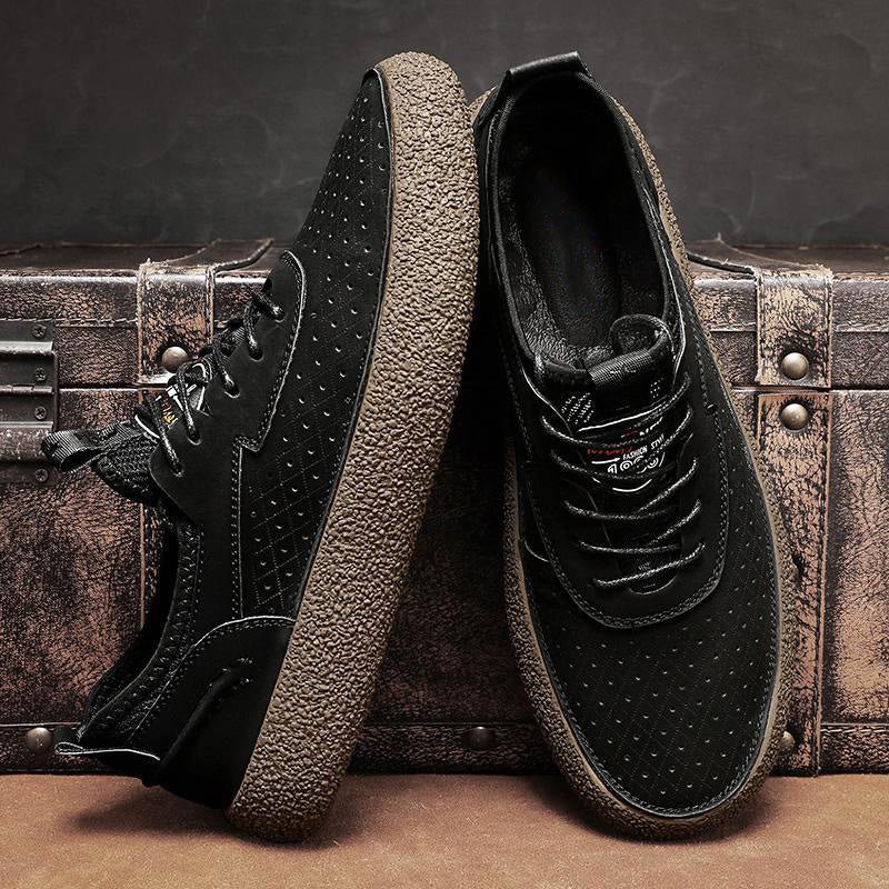 Elevate Thick Sole Leather Sneakers - Infinityloyal