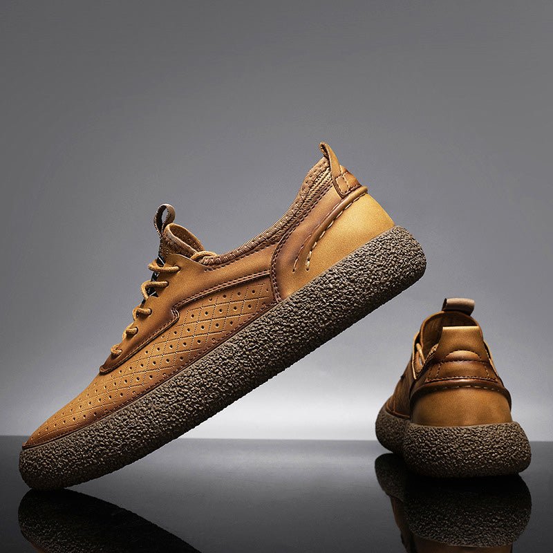 Elevate Thick Sole Leather Sneakers - Infinityloyal