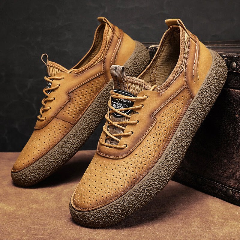 Elevate Thick Sole Leather Sneakers - Infinityloyal