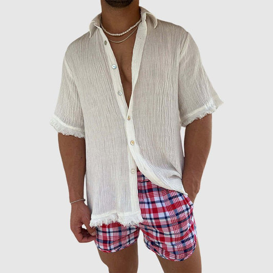 Frank Hardy Ripped Linen Shirt - Infinityloyal
