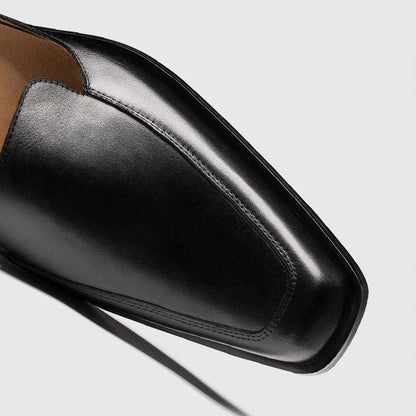 Jack Washington Black Leather Sandals - Infinityloyal