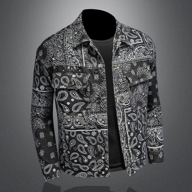 Jason Floral Print Denim Jacket - Infinityloyal