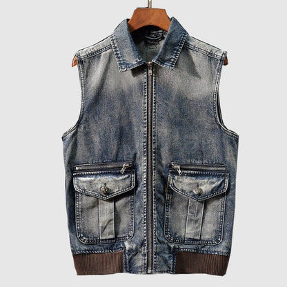 Jason Retro Denim Vest - Infinityloyal