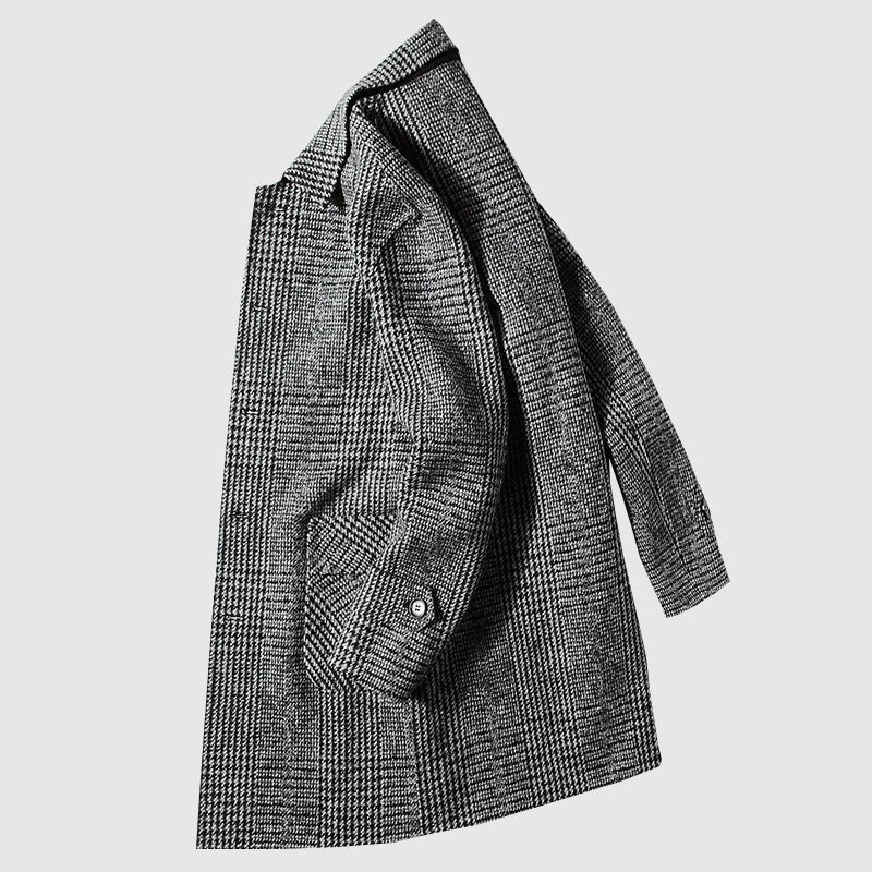 Nobleman's Woolen Plaid Coat - Infinityloyal