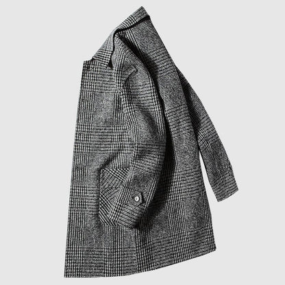 Nobleman's Woolen Plaid Coat - Infinityloyal