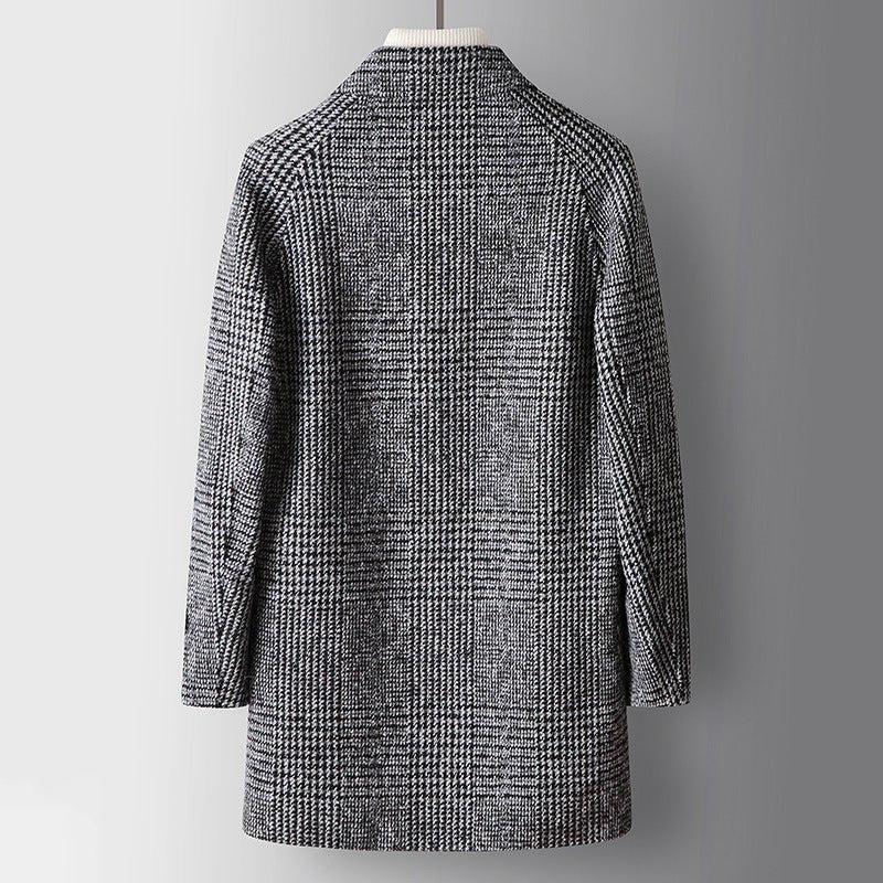 Nobleman's Woolen Plaid Coat - Infinityloyal
