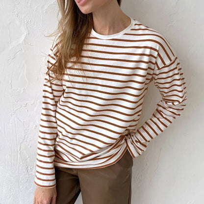 Paris Chic Long - Sleeve Striped Shirt - Infinityloyal