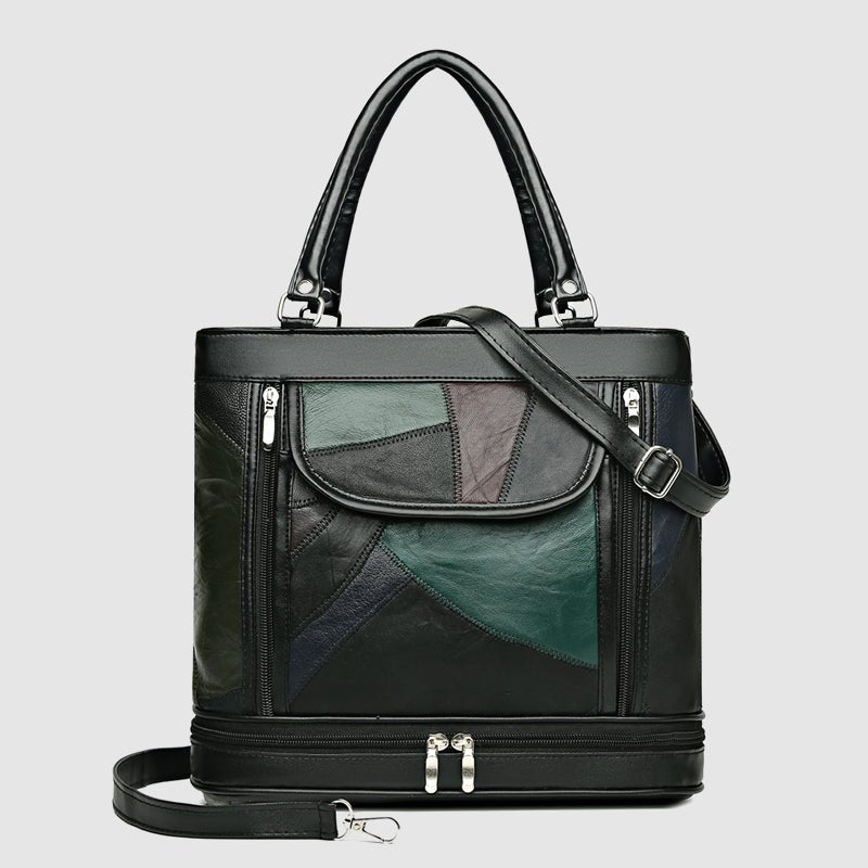 Paula Patchwork Genuine Leather Bag - Infinityloyal