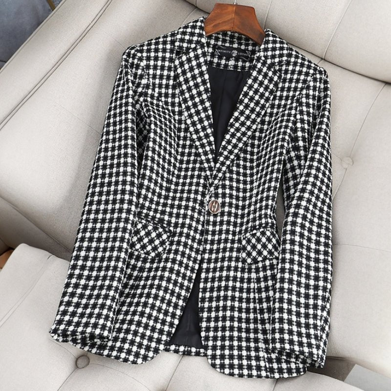 Plaid Formal Blazer by Emie Daly - Infinityloyal