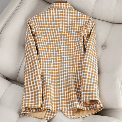 Plaid Formal Blazer by Emie Daly - Infinityloyal