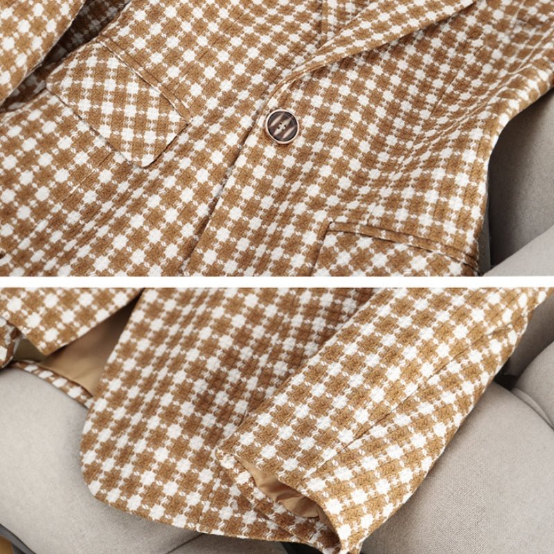 Plaid Formal Blazer by Emie Daly - Infinityloyal