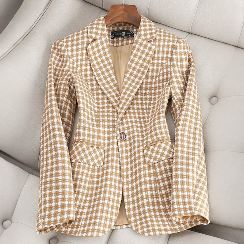 Plaid Formal Blazer by Emie Daly - Infinityloyal