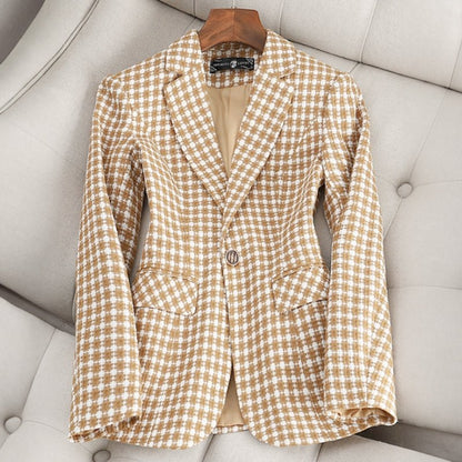 Plaid Formal Blazer by Emie Daly - Infinityloyal