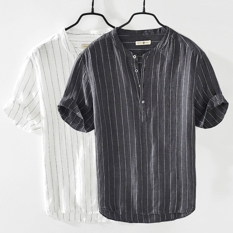 San Diego Striped Linen Shirt - Infinityloyal
