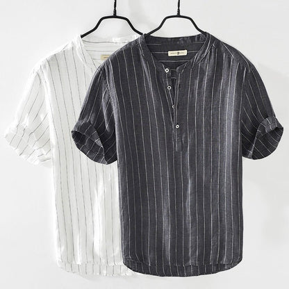 San Diego Striped Linen Shirt - Infinityloyal