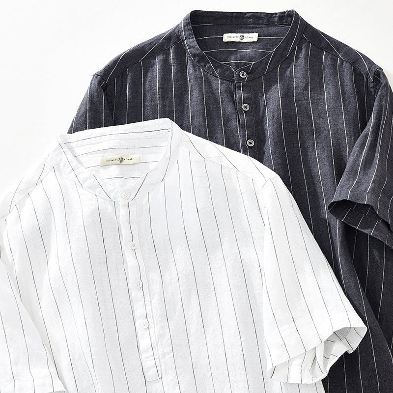 San Diego Striped Linen Shirt - Infinityloyal