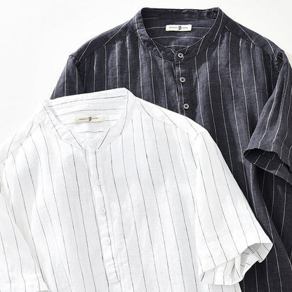 San Diego Striped Linen Shirt - Infinityloyal
