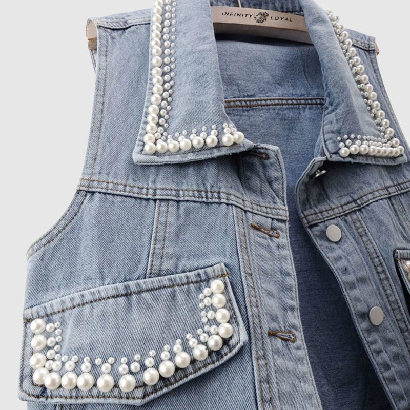 Sophie Maly Pearl Denim Vest - Infinityloyal