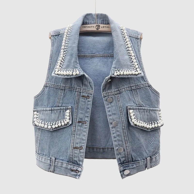 Sophie Maly Pearl Denim Vest - Infinityloyal