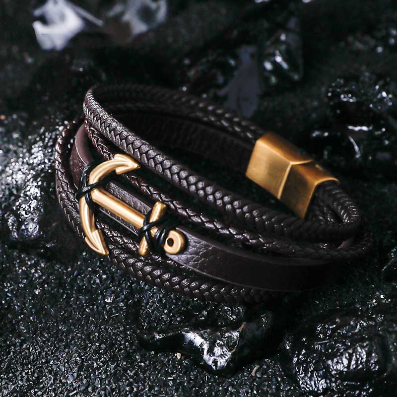 Voyager Anchor Leather Bracelet - Infinityloyal